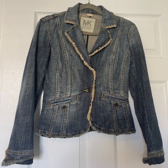 Michael Kors Frayed Edge Denim Jacket S/P – Excellent Condition - Picture 1 of 4